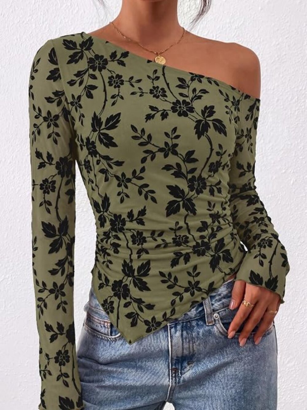 Womens Off Shoulder Mesh Y2k Tops